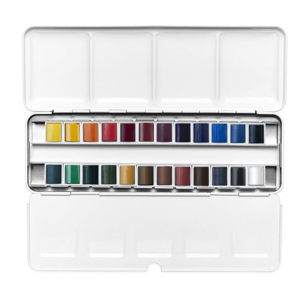 tinta aquarela winsor & newton cotman sketch box 24 cores